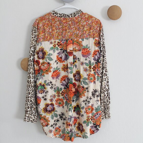 Anthropologie x Pilcro Relaxed Buttondown Floral Animal Print Size Small - Picture 5 of 8